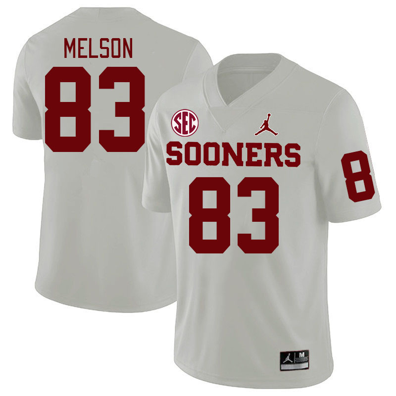 Men #83 Major Melson Oklahoma Sooners 2024 SEC Conference College Football Jerseys-White